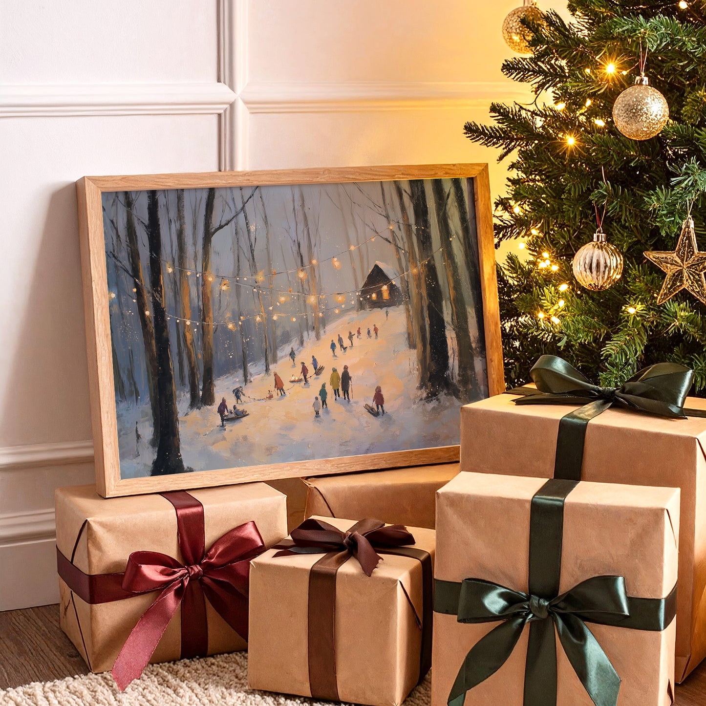 Lantern Glow in the Winter Woods