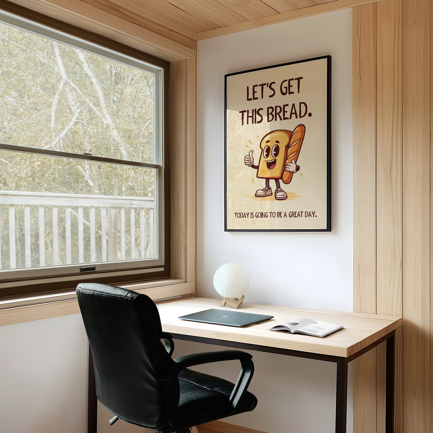 Lets Get This Bread Funny Food Quote Print