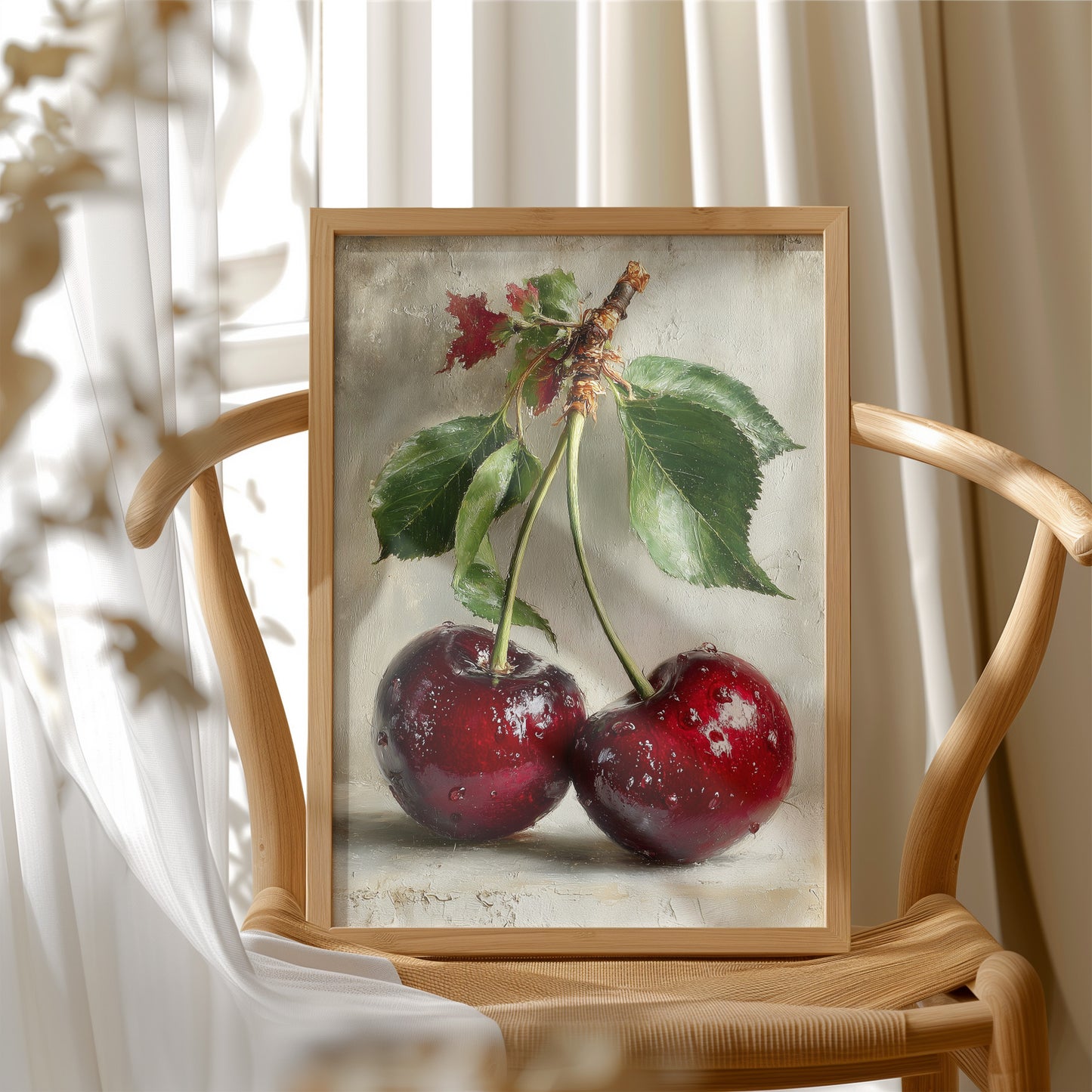 Two Cherries, Still on the Stem