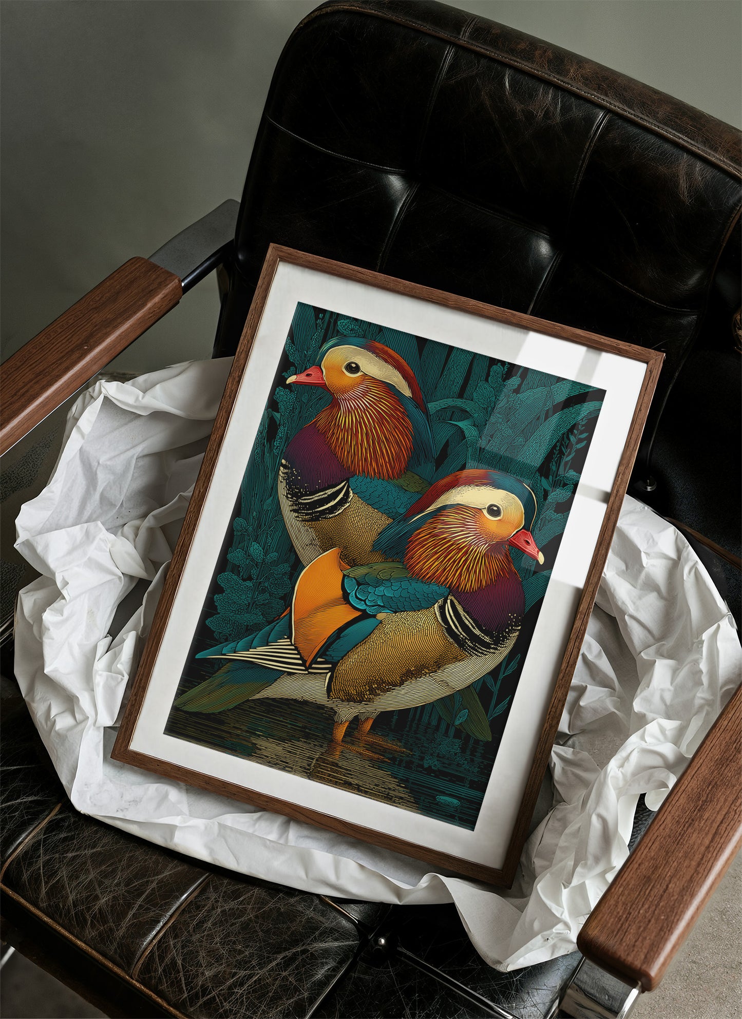 Mandarin Ducks in the Reeds