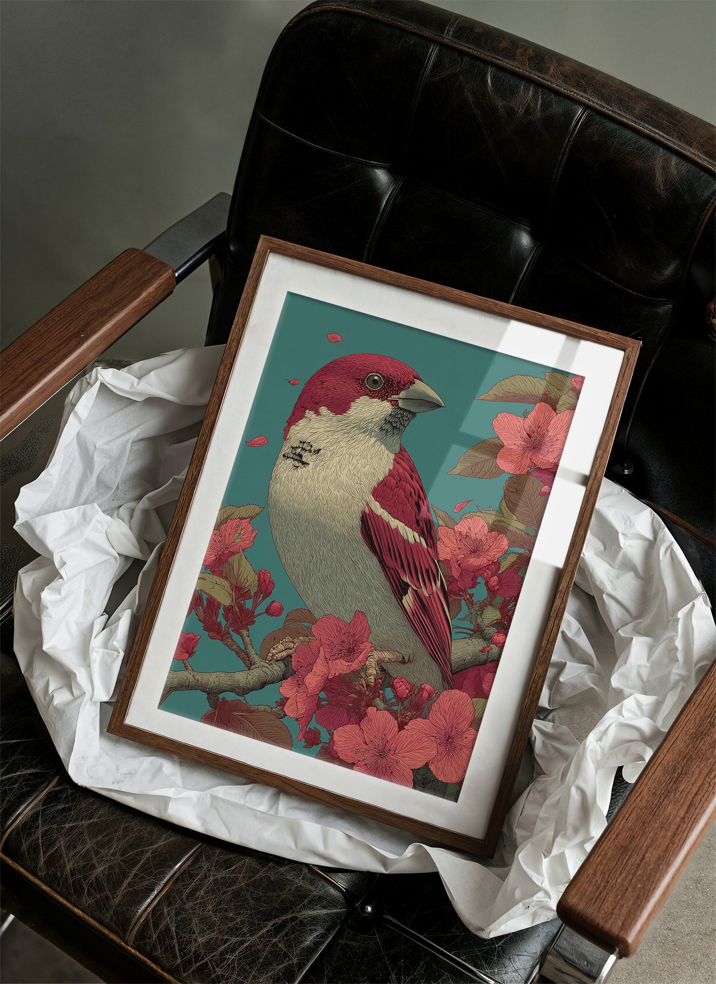 Grosbeak in the Blossoms