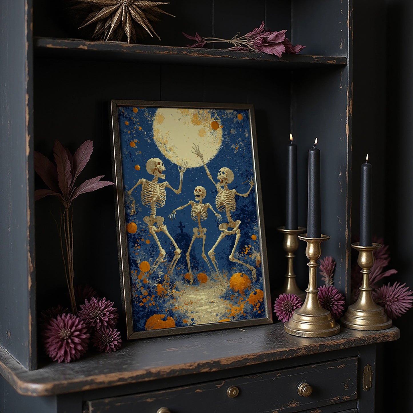 Skeletons Dance Beneath the Harvest Moon