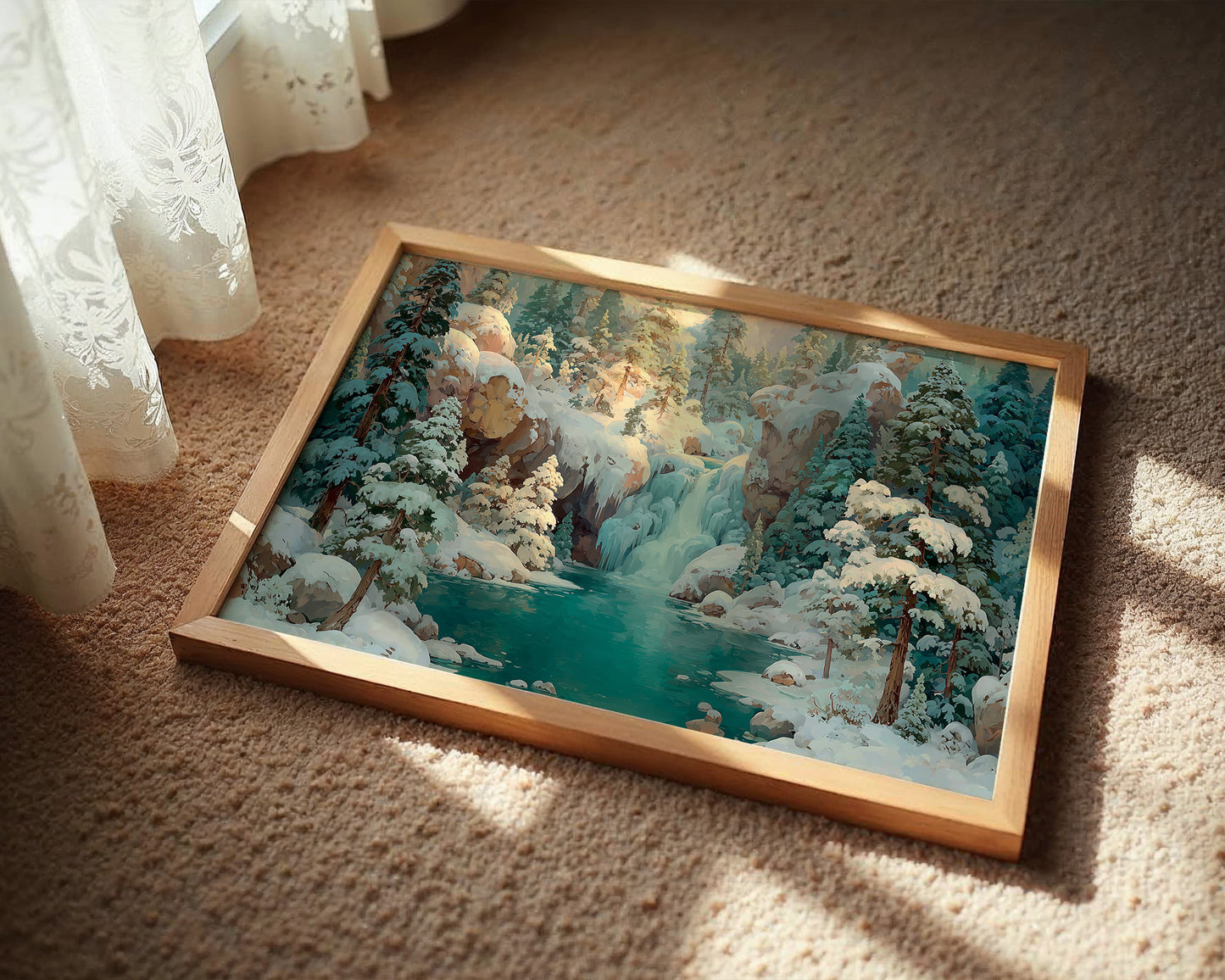 Frozen Falls in the Pines