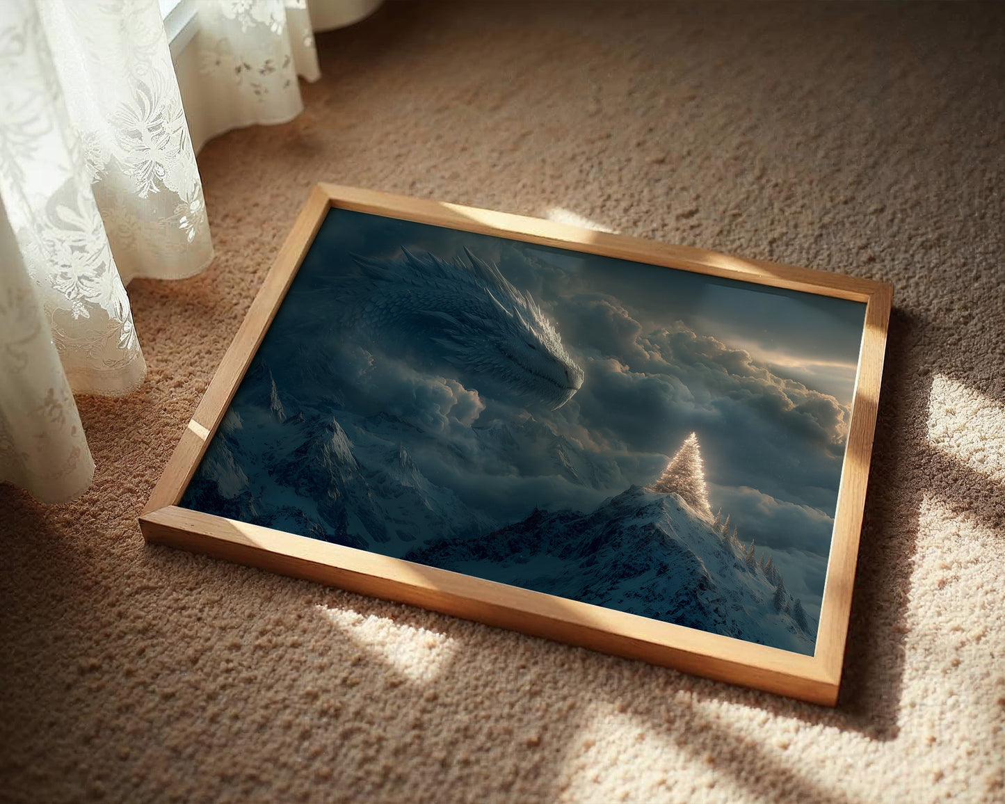 Ice Dragon Over Winter Peaks