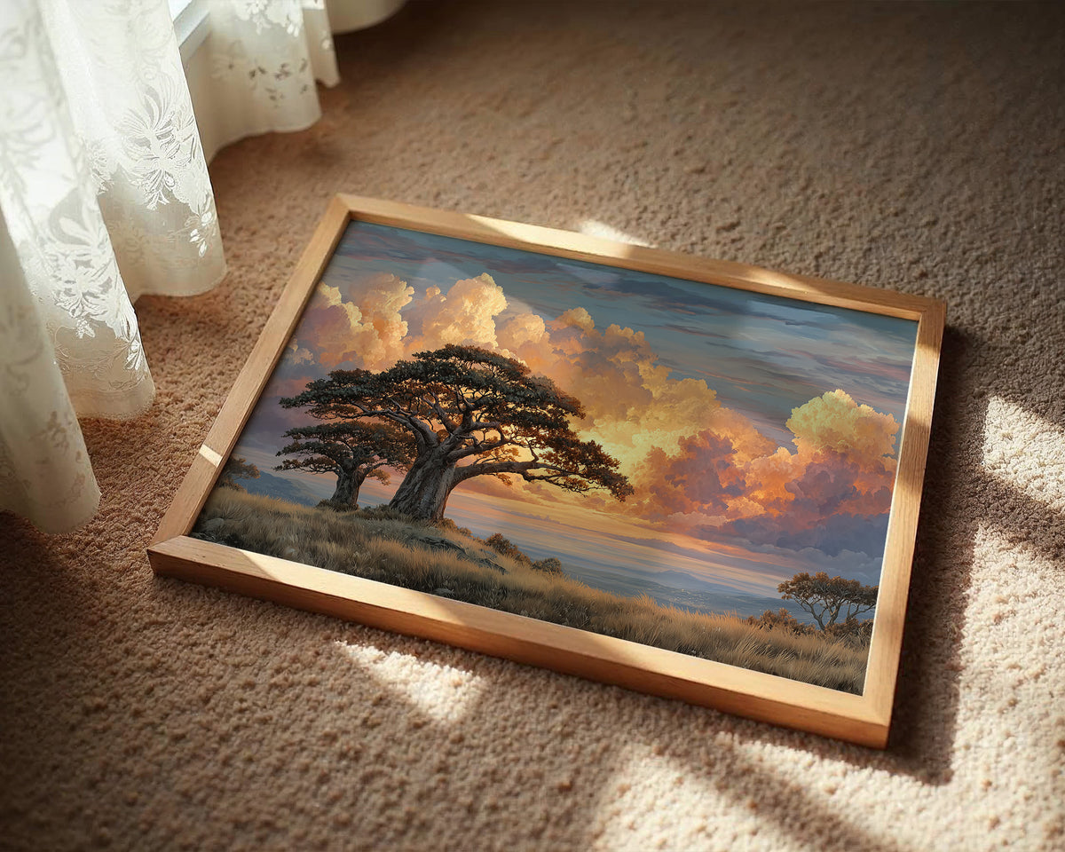 Two Baobabs, One Shared Sunset