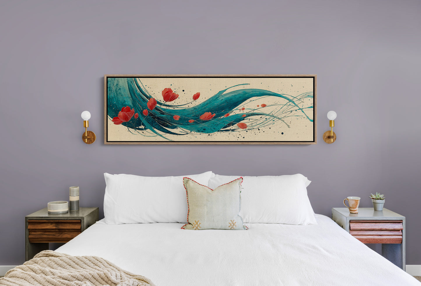 Petals Adrift on Teal Currents