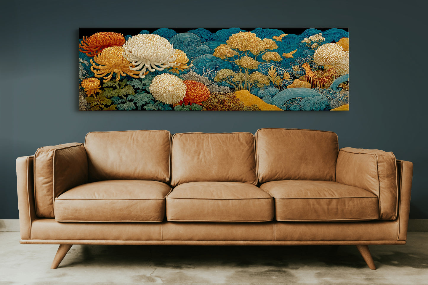Golden Chrysanthemums In Indigo Tide