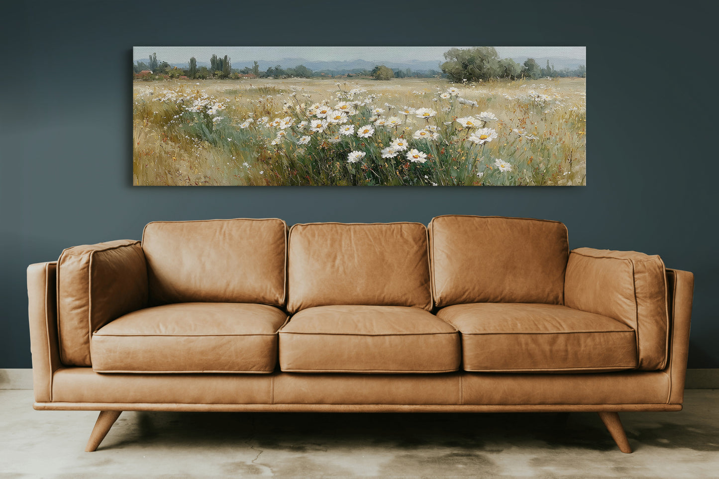 Wild Daisies Across Golden Meadow