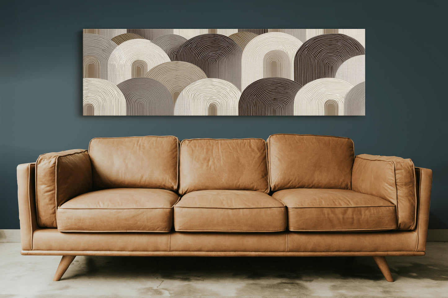 Neutral Geometric Arch Pattern Art