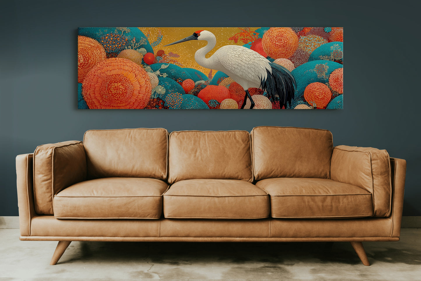Crane Among the Coral Garden