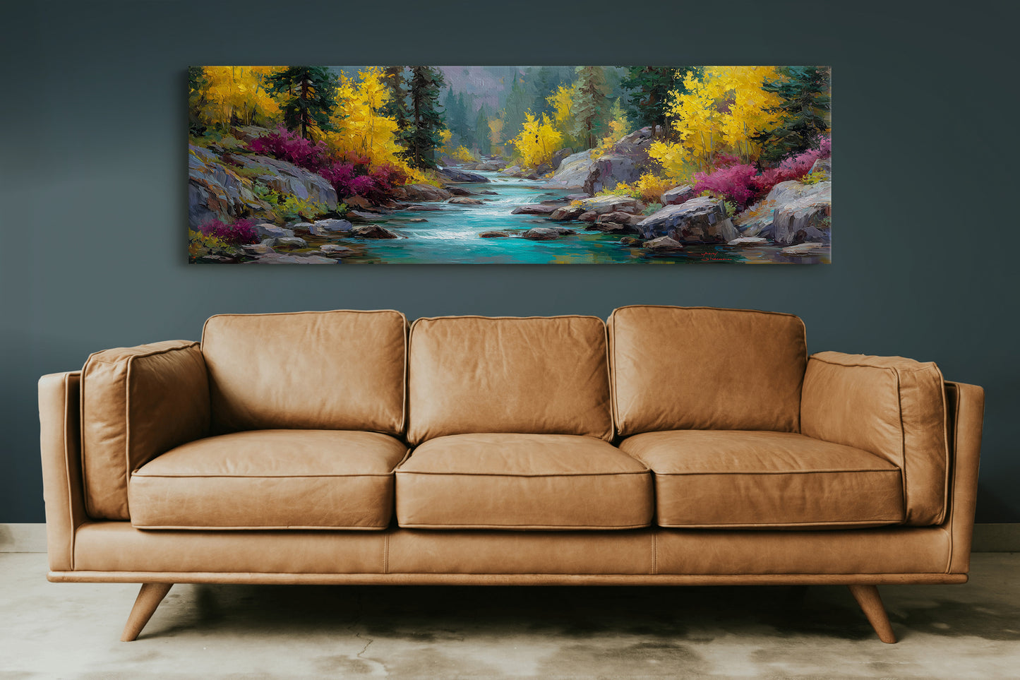 Autumn River Through Golden Pines