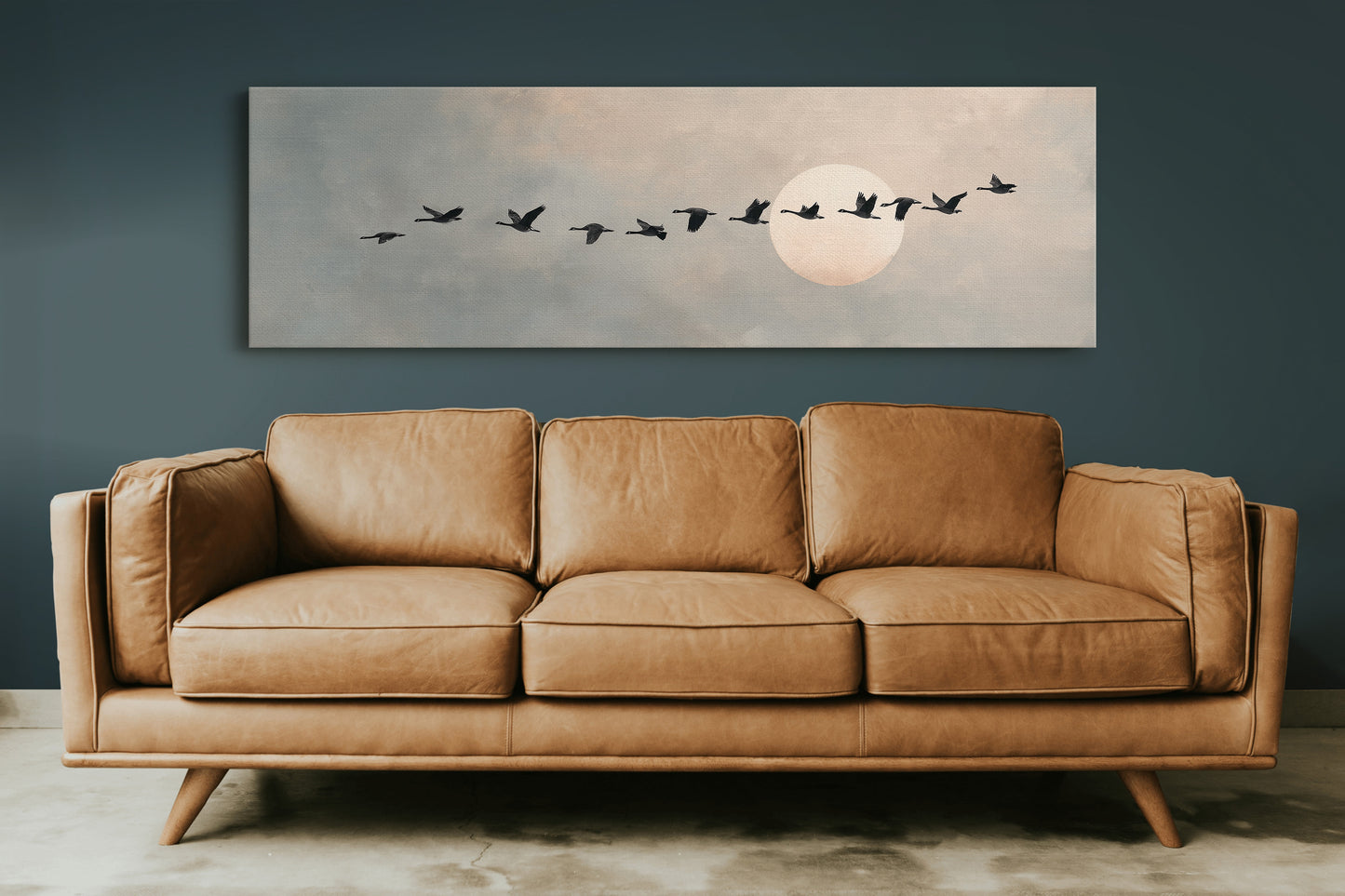 Wild Geese Crossing The Pale Moon