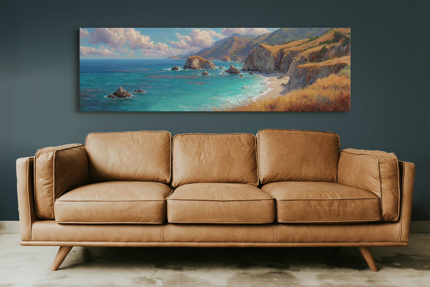 Golden Cliffs Above The Turquoise Sea