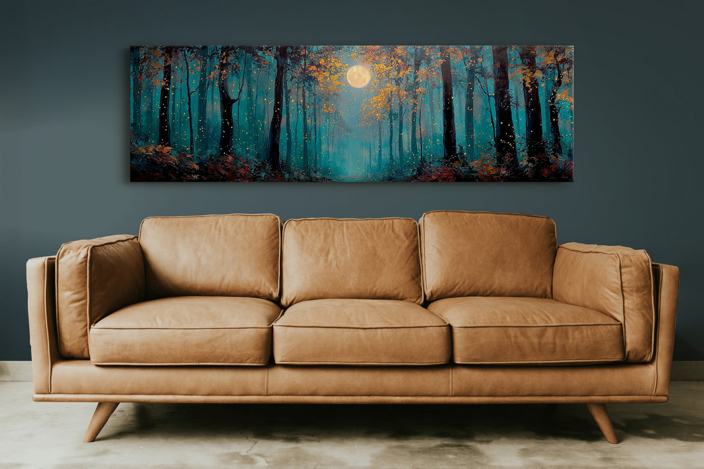 Moonlit Forest Of Fireflies