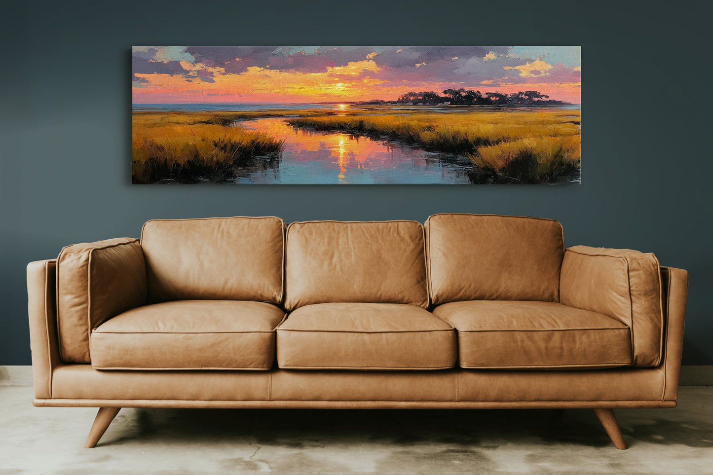 Golden Marsh Sunset Reflections