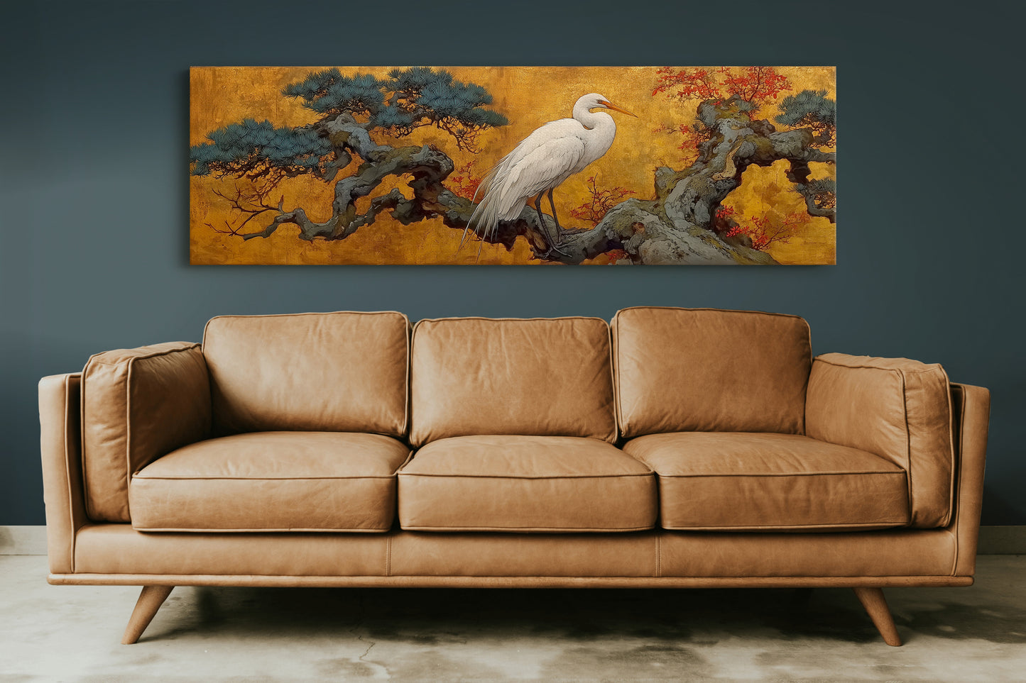 Heron Among Golden Pines