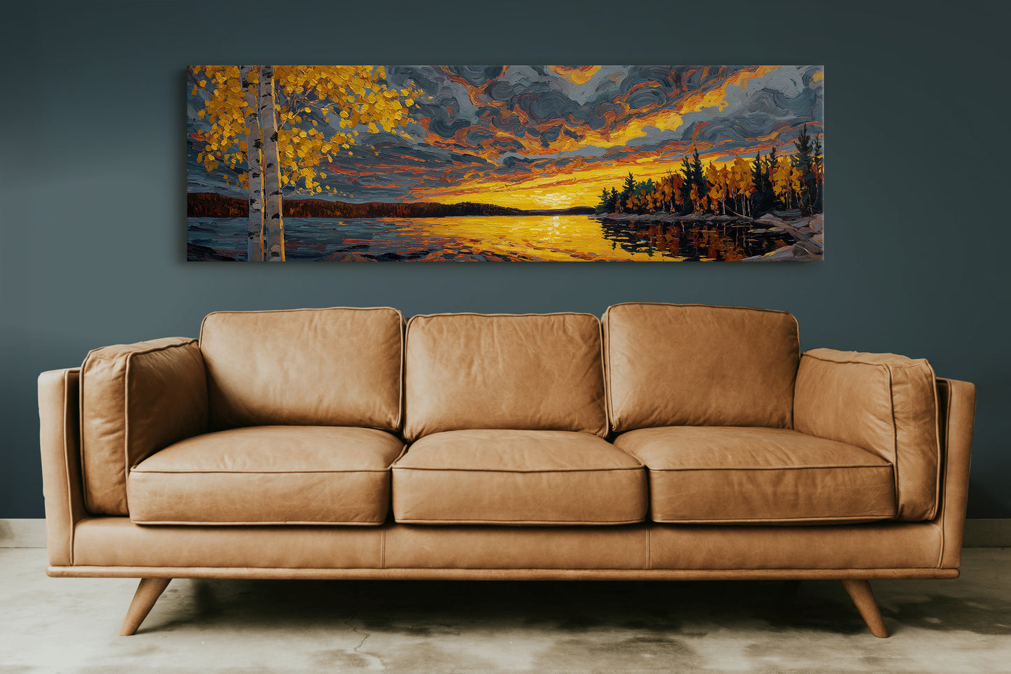 Sunset Across the Autumn Lake