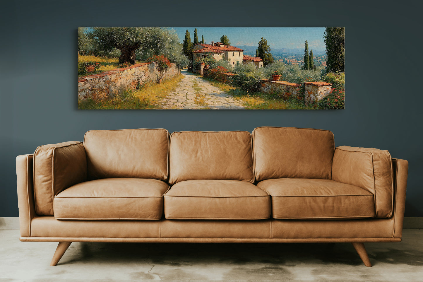 Tuscan Path Through Sunlit Olive Groves