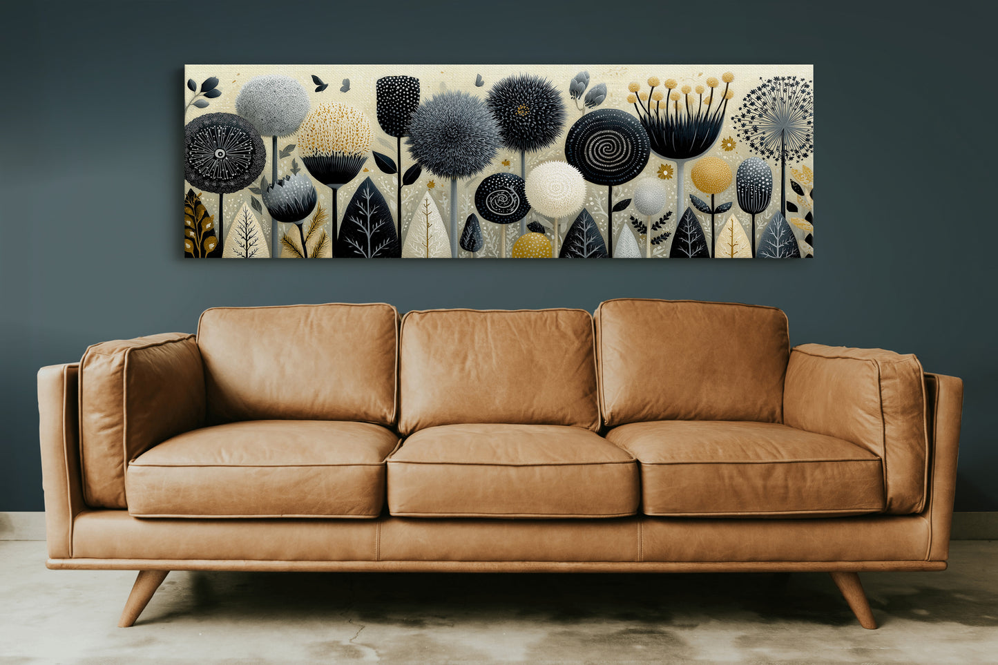 Midnight Meadow of Golden Blooms