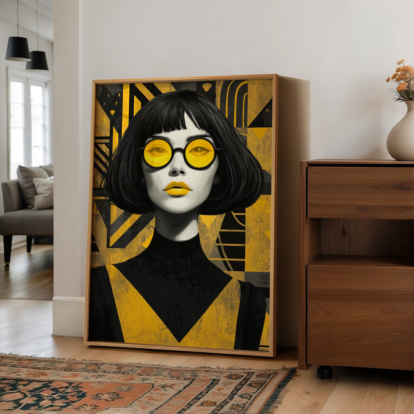 Golden Gaze in Midnight Lines