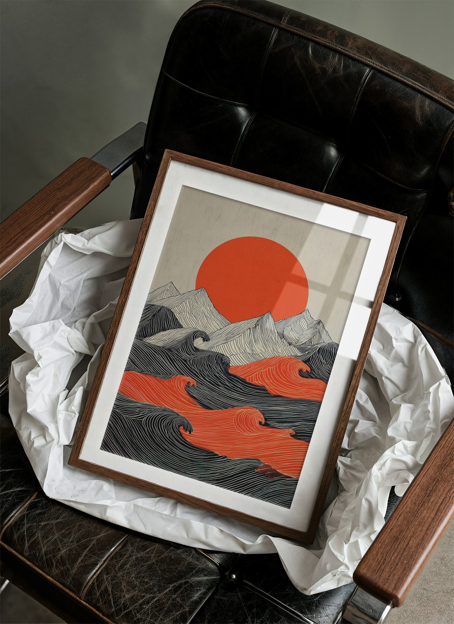 Crimson Sun Over Tidal Lines
