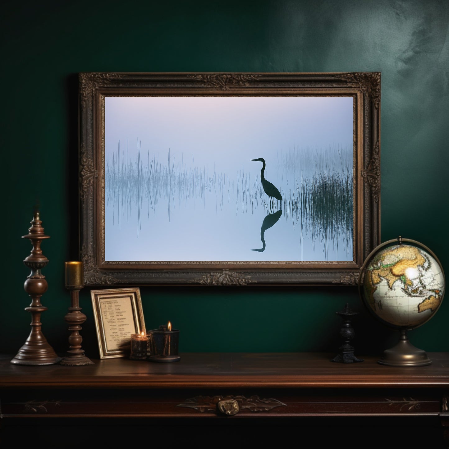 Stillness Before the Heron