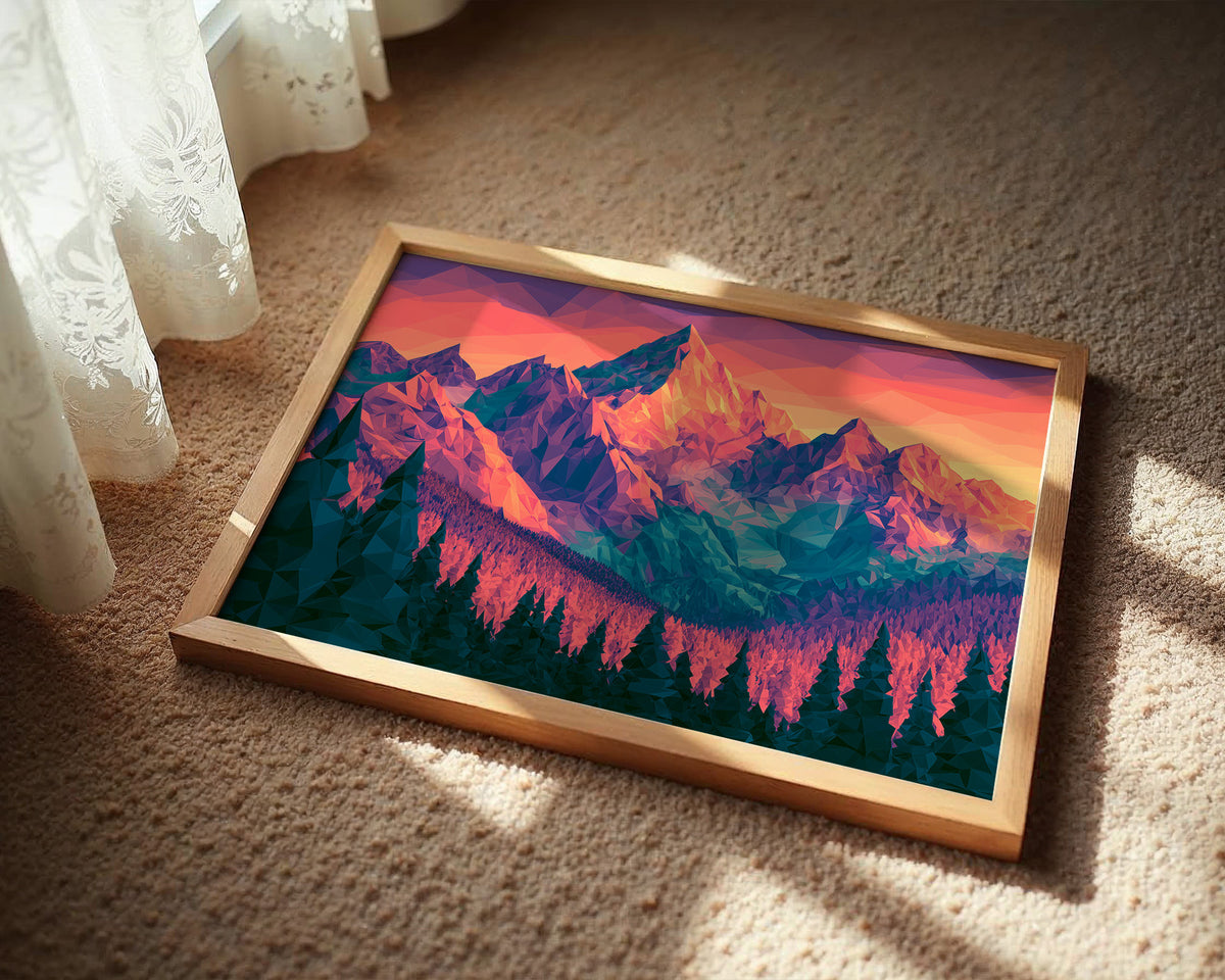 Low Poly Mountain Sunset