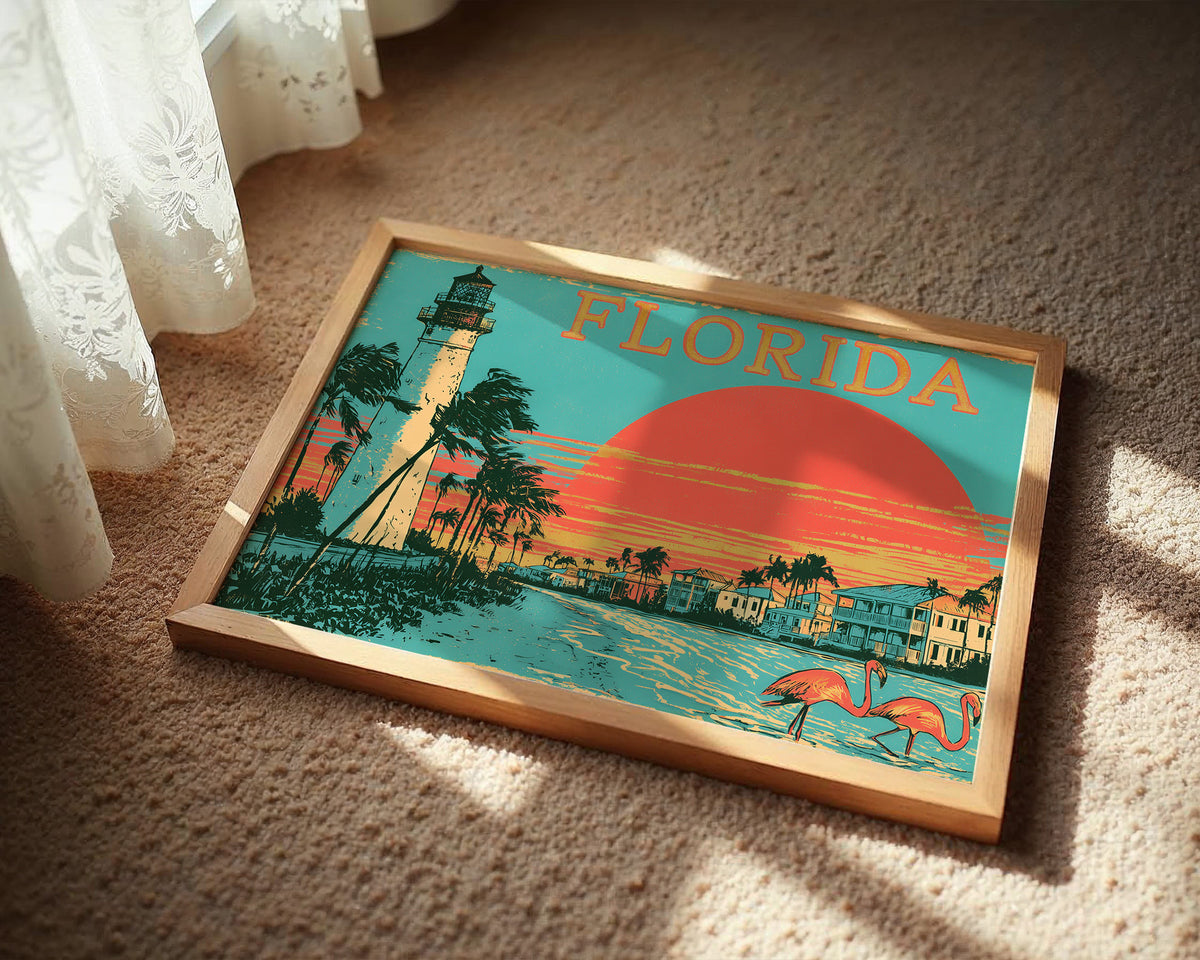Florida Sunset Flamingo Shore