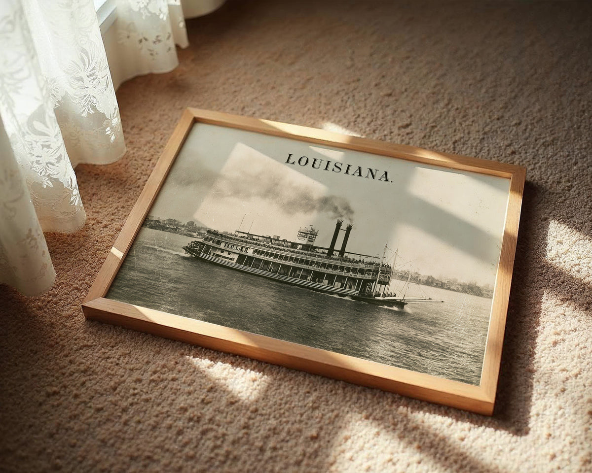 Louisiana Steamboat Voyage Print
