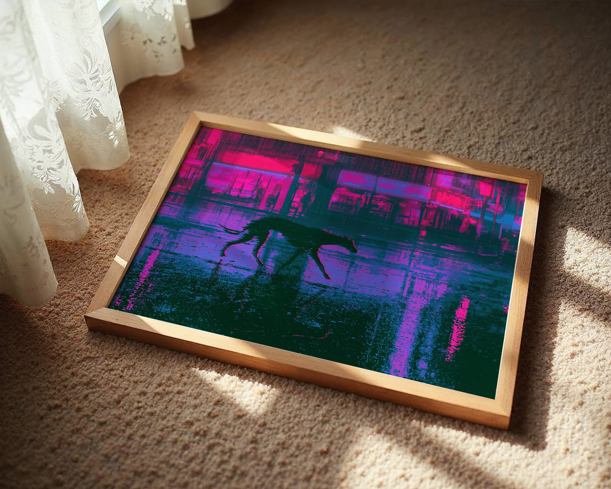 Neon Glitch Street Wanderer