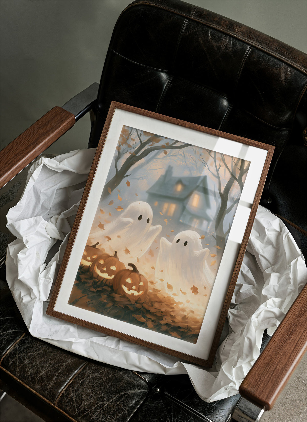 Two Ghosts and a Leaf-Blown Yard