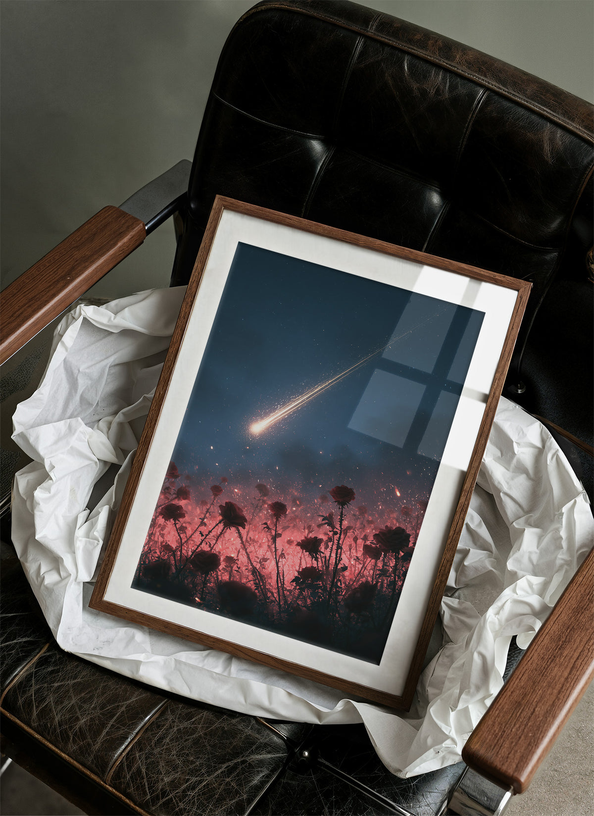 Shooting Star Over Rose Field