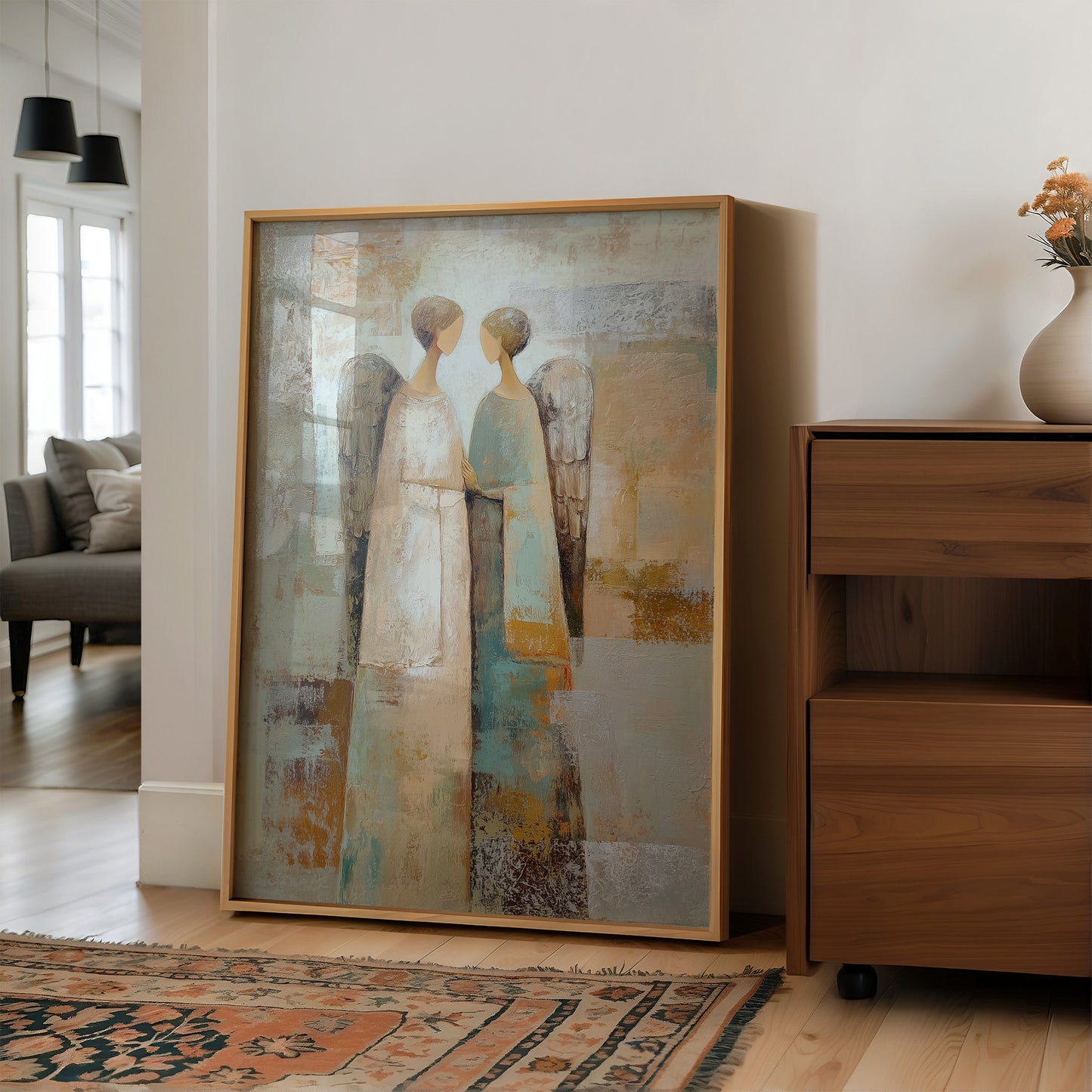 Two Angels Standing Close