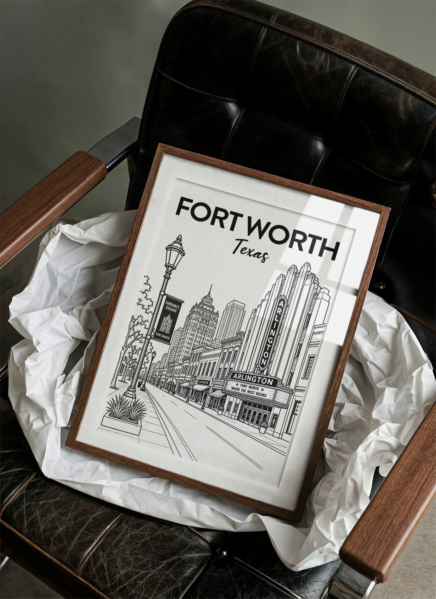 Fort Worth, Marquee Line Art