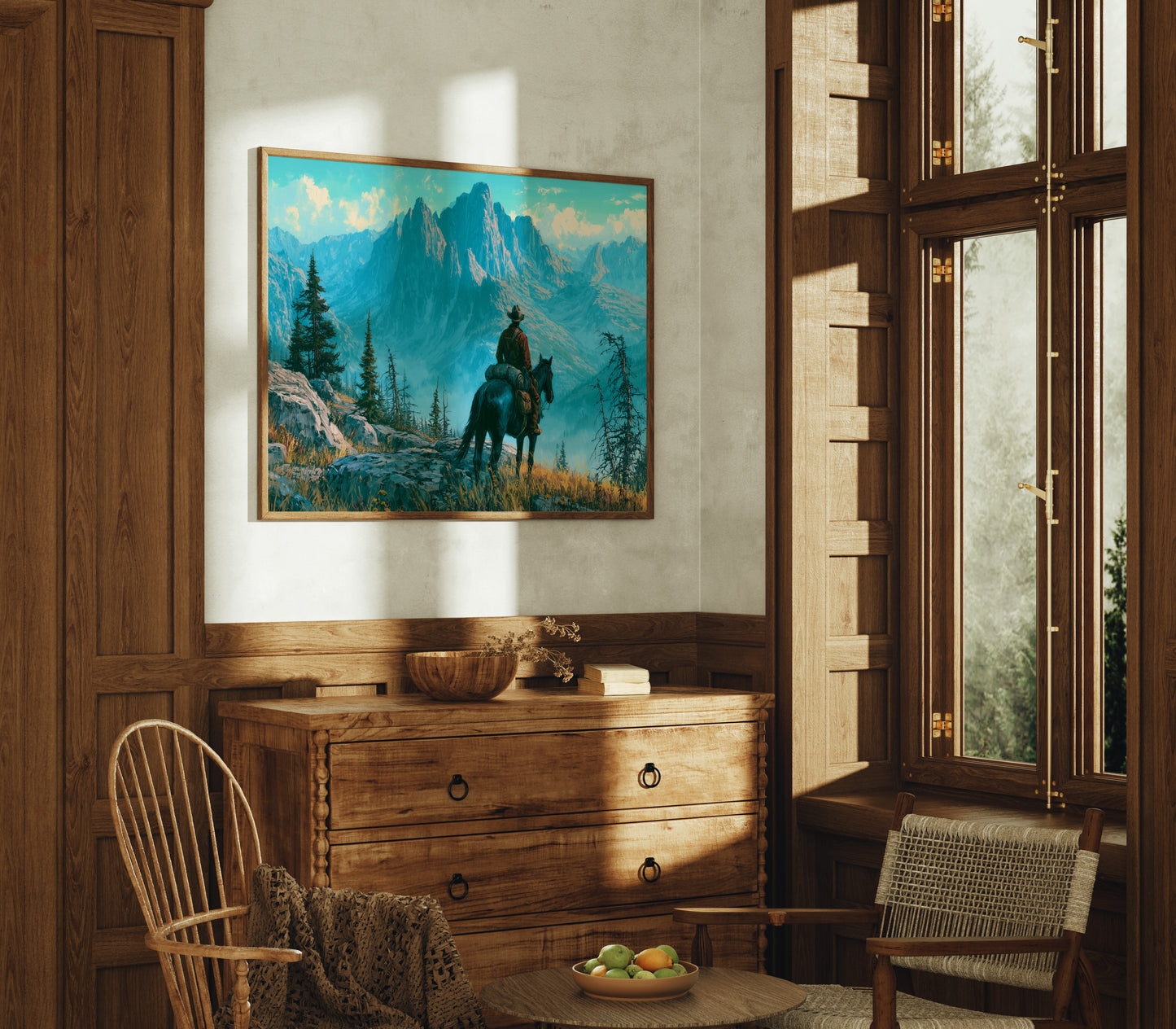 Solitary Ranger in Turquoise Peaks