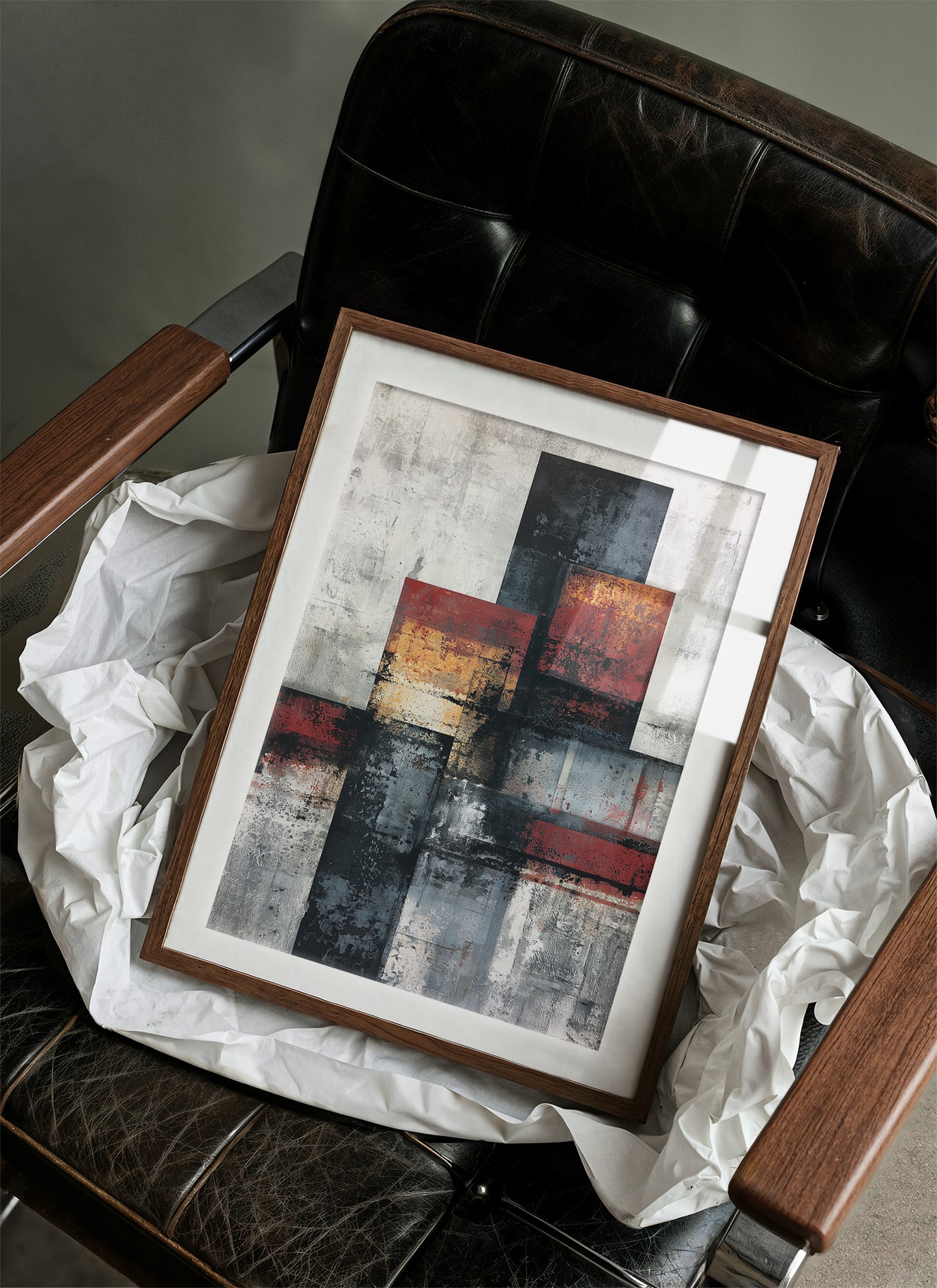 Rust and Concrete — Industrial Color Block Abstract