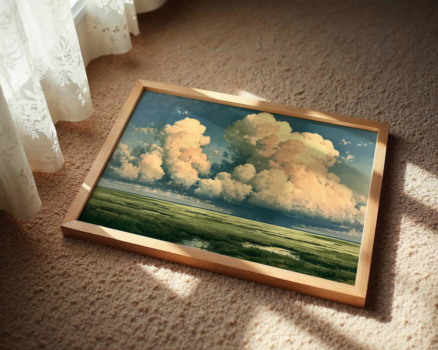 Peach Cloud Over the Marsh