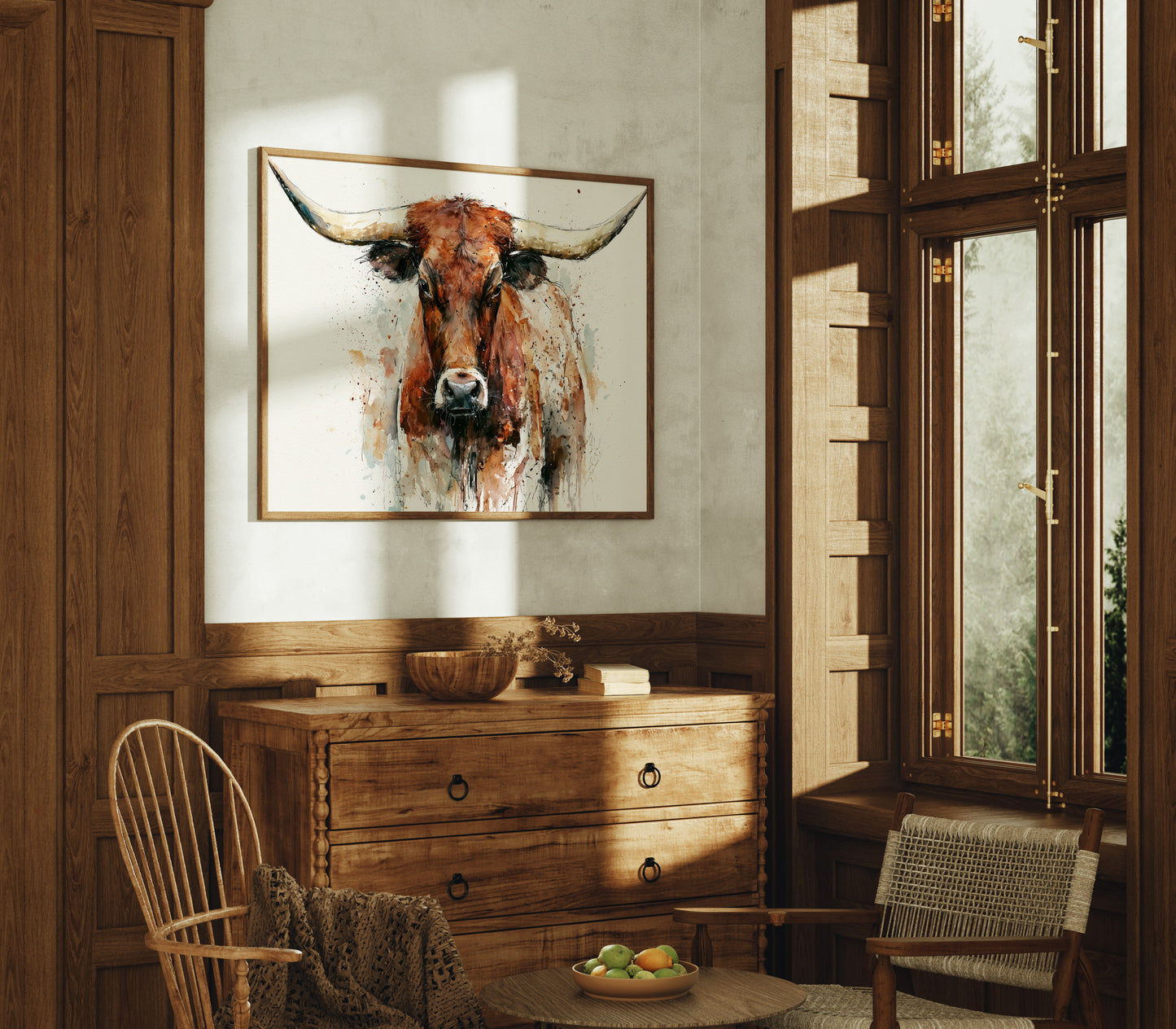 Longhorn in Ink and Rust