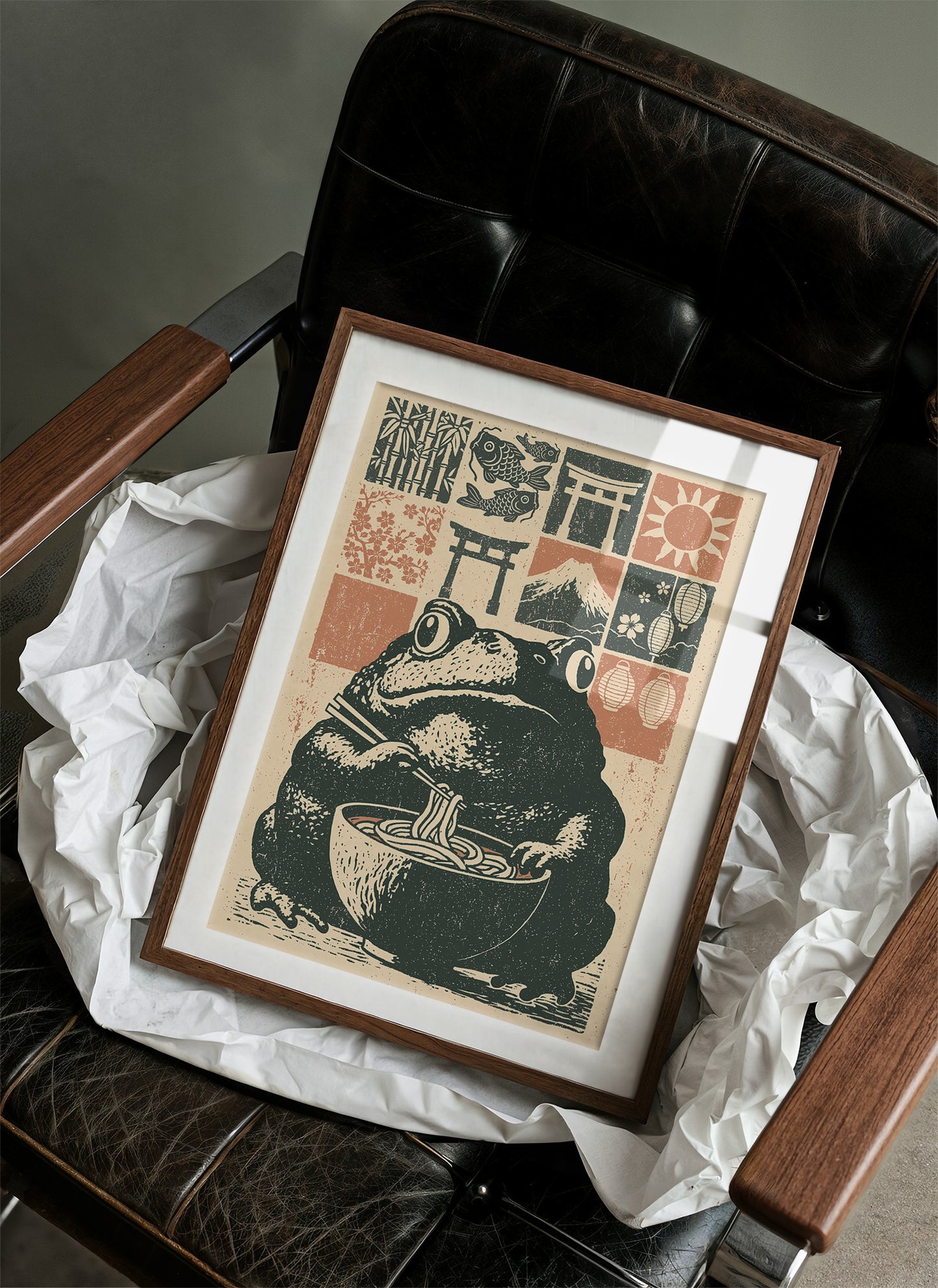Ramen Toad in the Koi Bowl: Woodblock Feast