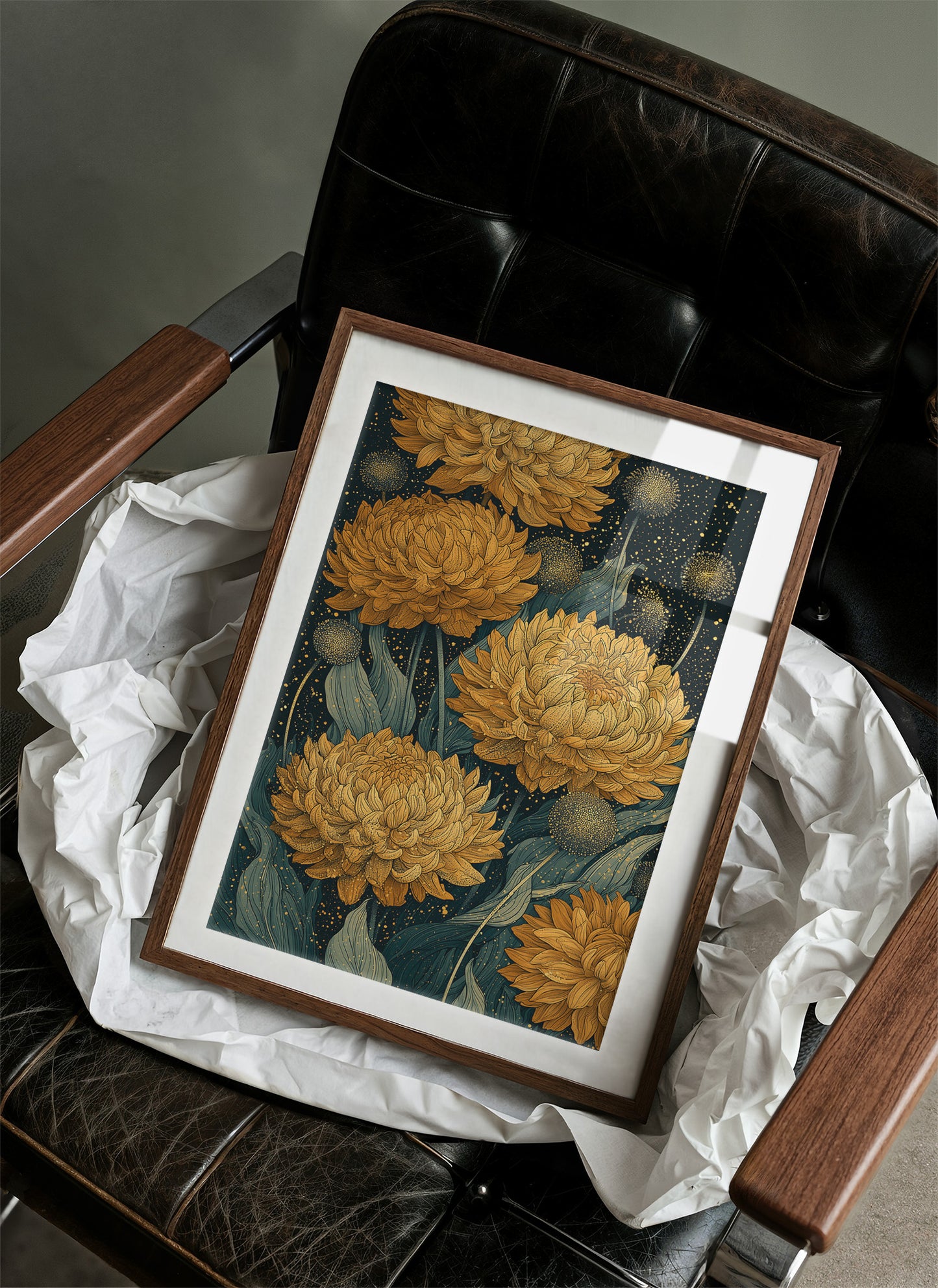Chrysanthemums and Dandelion Stars: Dark Botanical III