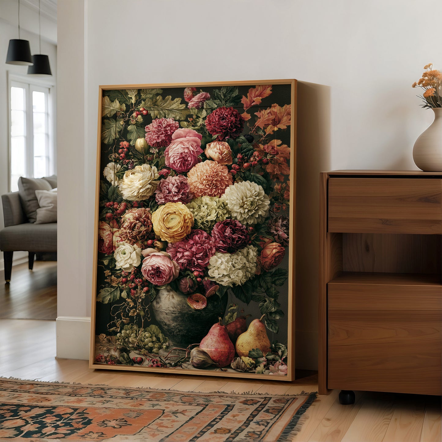 Dramatic Bloom: A Dark Ground Flemish Still Life
