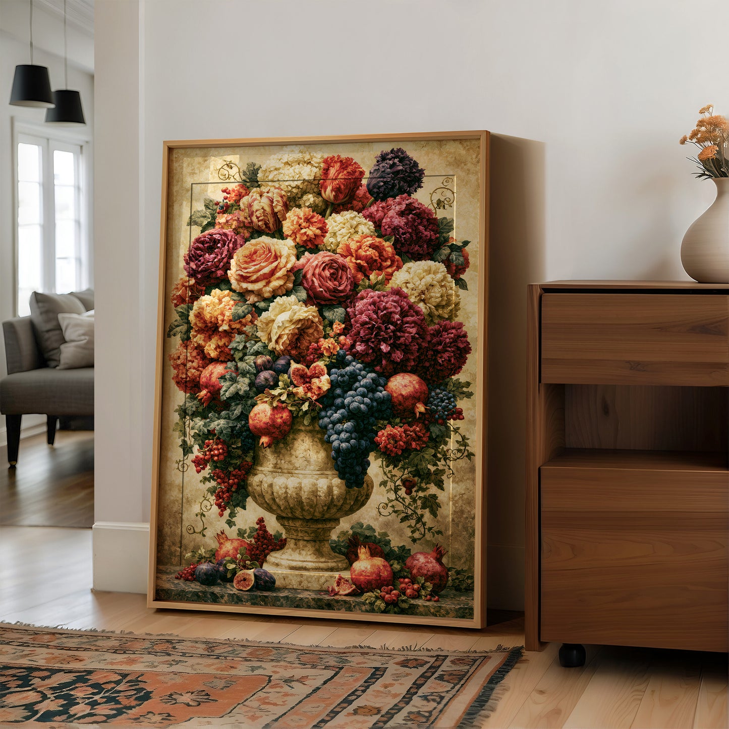 Grapes, Figs & Roses Grand Urn