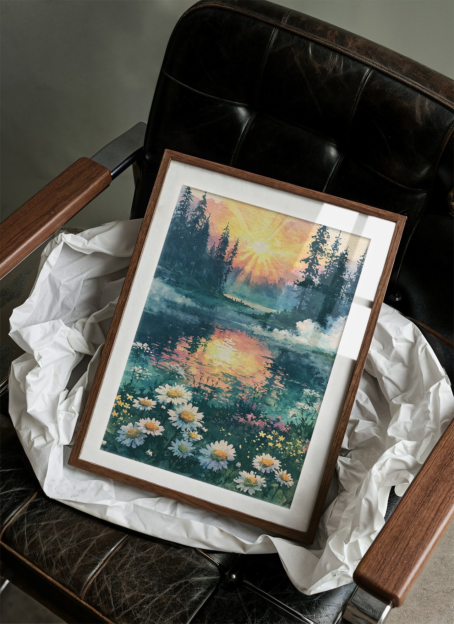 Sunrise Reflected on the Forest Pond