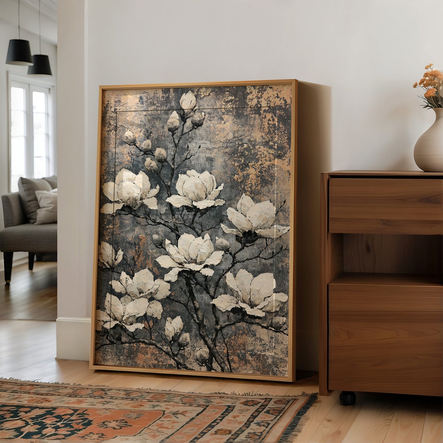 Magnolia Sprawl on Weathered Copper