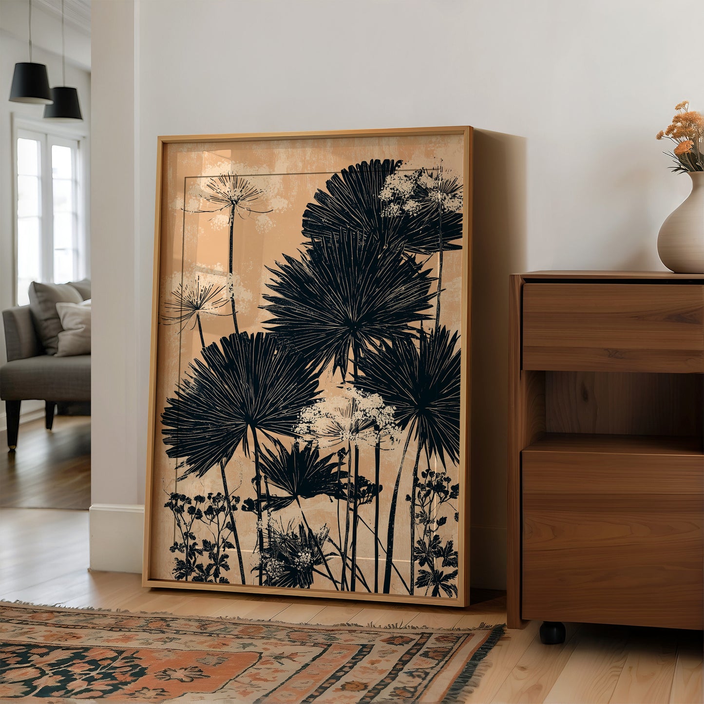 Palm Fans in Peach Light