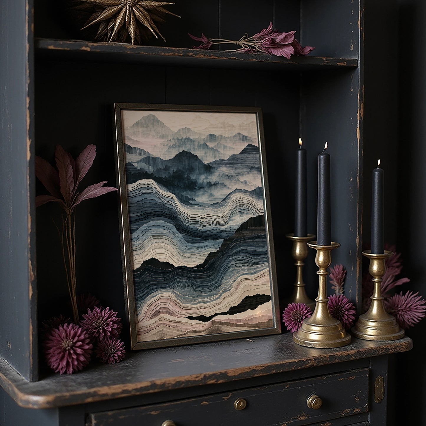 Waves of Wood in Blue and Blush