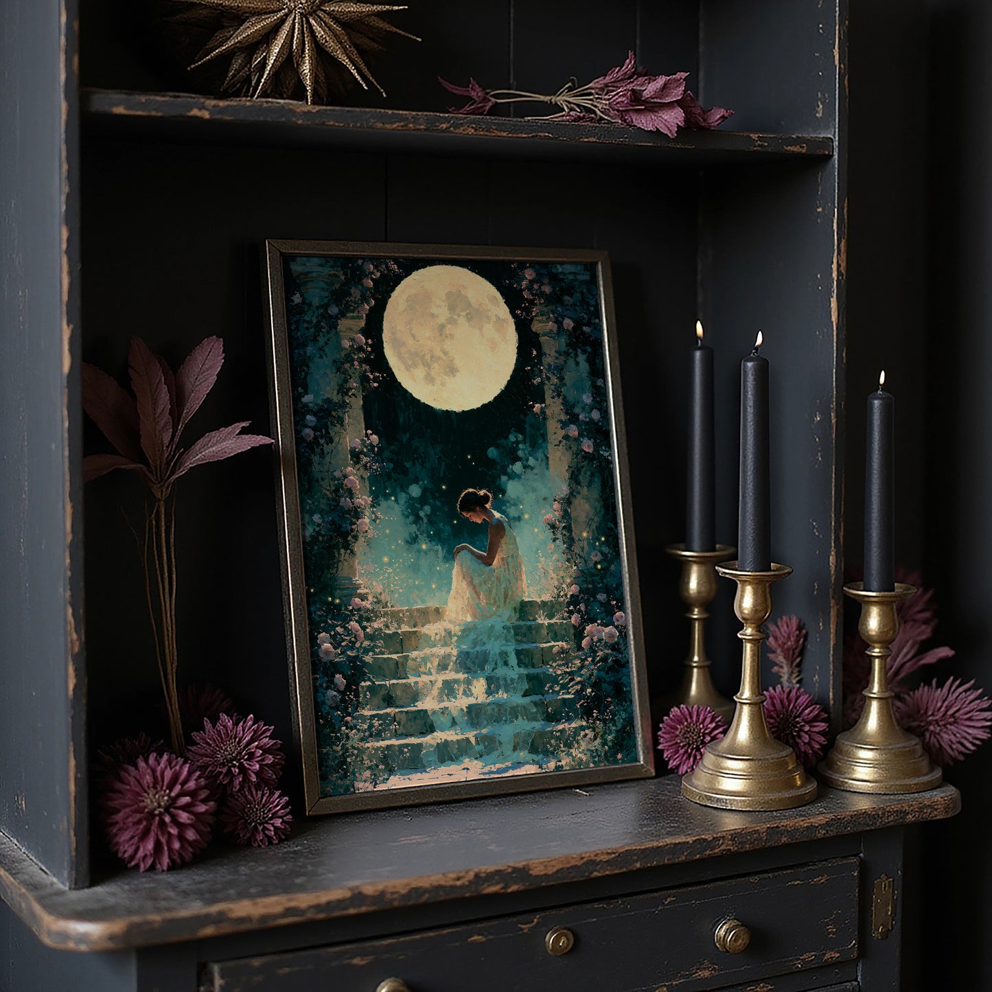 Moonlit Rose Garden Steps