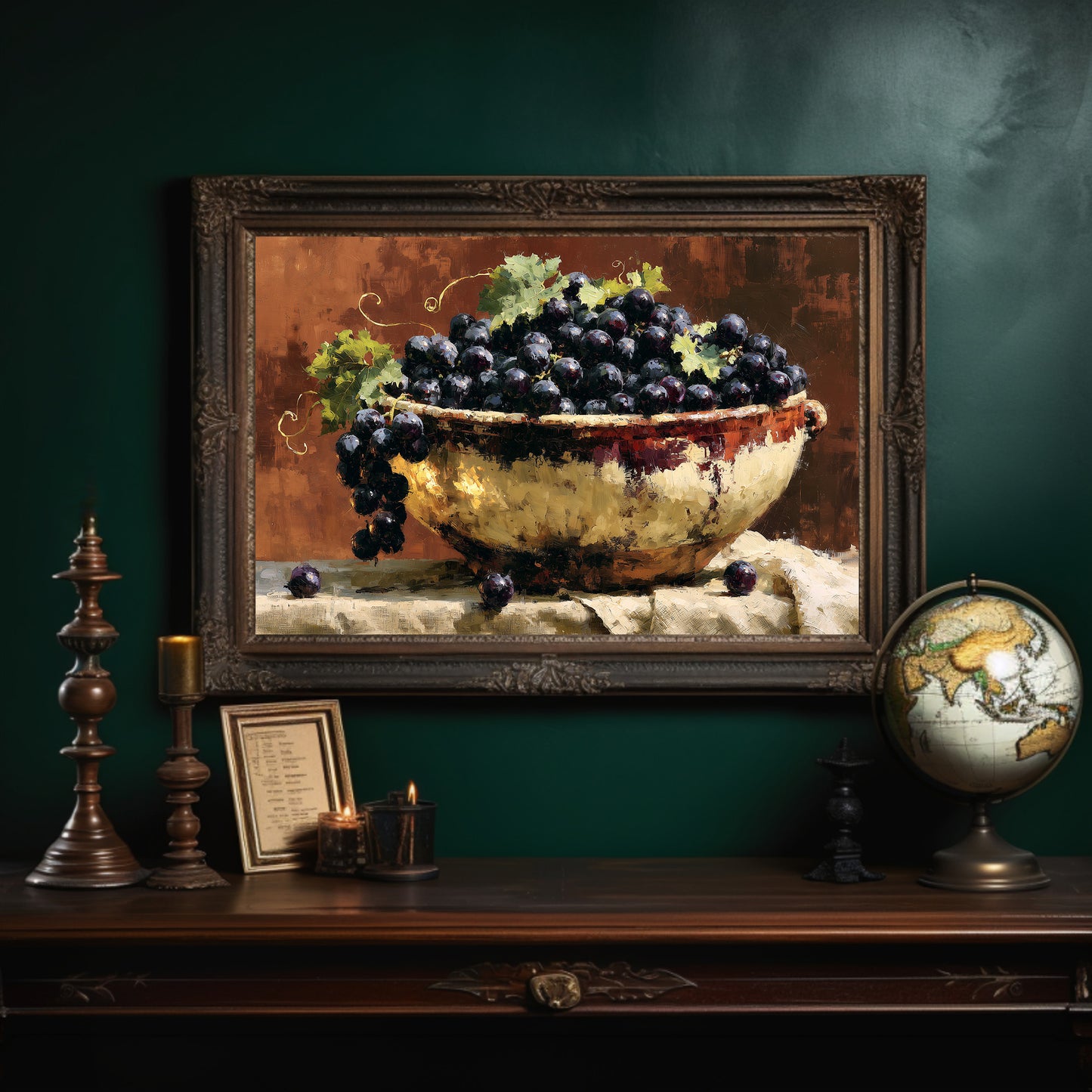 Bowl of Sunlit Grapes