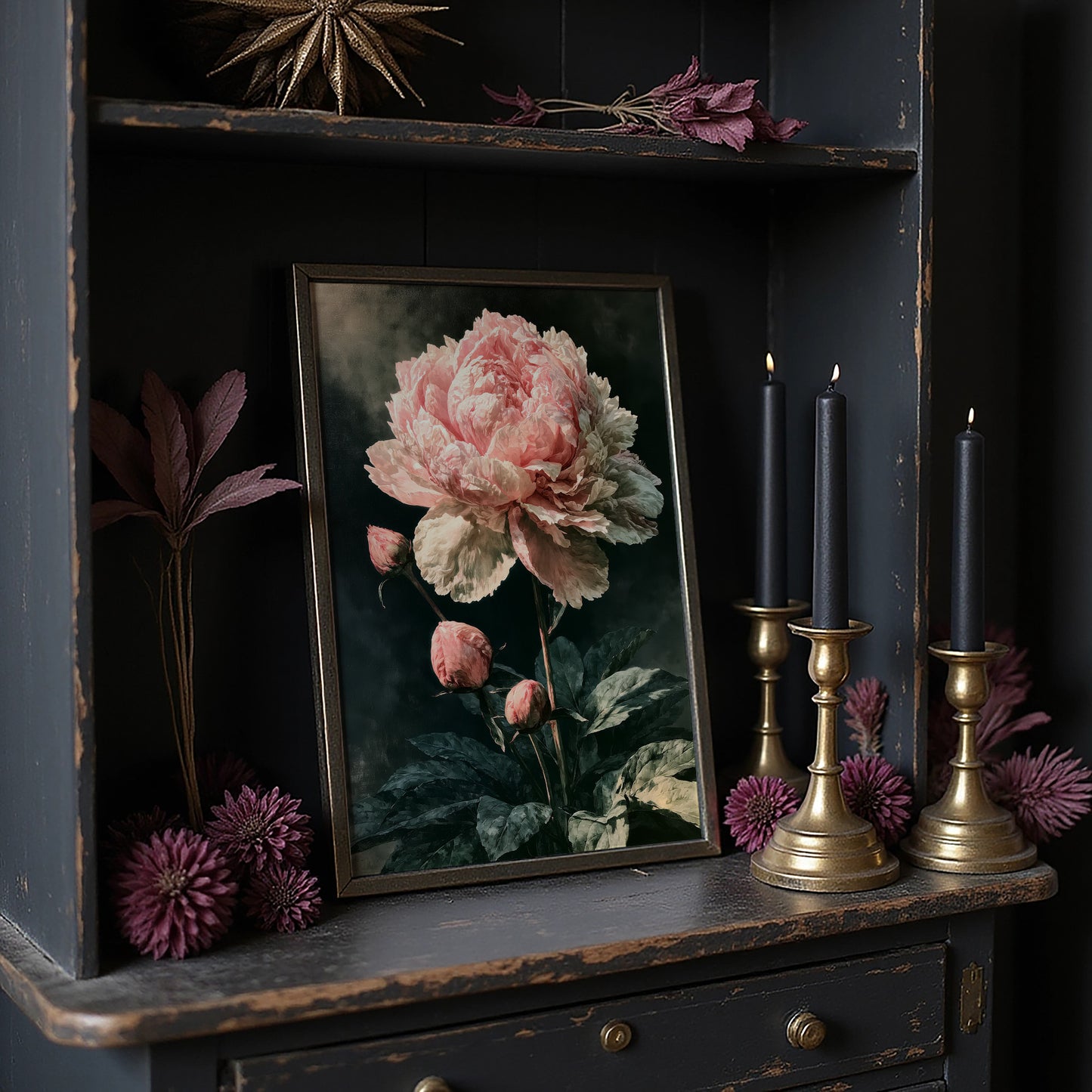 Peony Caught in Corner Light