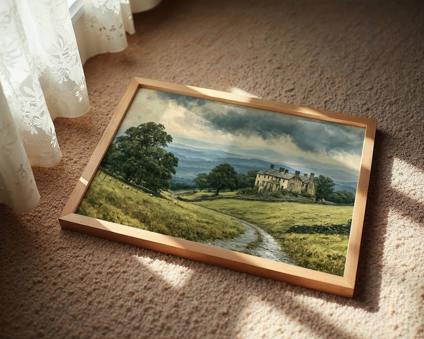 Manor House Beneath Storm Clouds